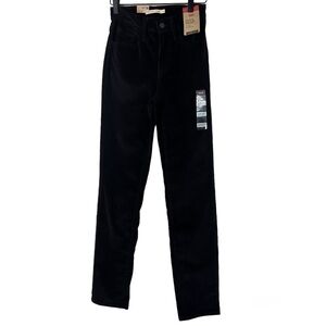 LEVI'S 724 HIGH RISE SLIM STRAIGHT BLACK PANTS SIZE 24 BRAND NEW WITH TAGS